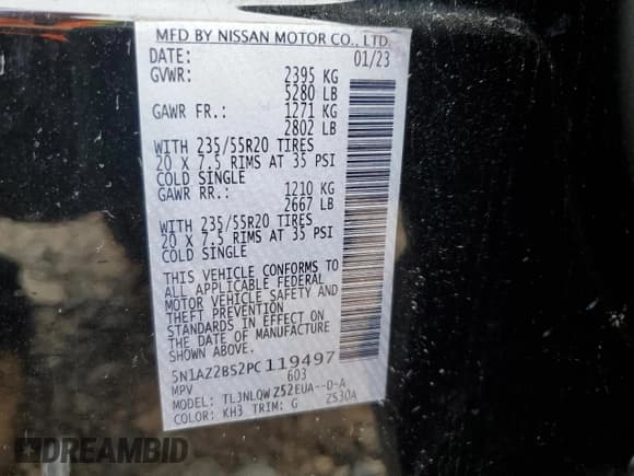 ✅ 2023 Nissan Murano SV • VIN: 5N1AZ2BS2PC119497 • Lot: 65956975. Wystawiony na Copart z przebiegiem 70 913 mil. Bezpłatny archiwum sprzedaży aukcyjnych z USA i szczegółowy raport historii pojazdu na DreamBid. Zdjęcie 13.