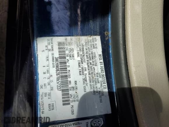 ✅ 2007 Mercury Milan Premier • VIN: 3MEHM08Z87R657227 • Lot: 51335455. Listed on Copart with 146,900 mi. Free auction sales archive from the USA and detailed vehicle history report at DreamBid. Image 12.