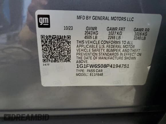 ✅ 2023 Chevrolet Bolt EV 1LT • VIN: 1G1FW6S08P4194751 • Lot: 69592084. Wystawiony na Copart z przebiegiem 26 676 mil. Bezpłatny archiwum sprzedaży aukcyjnych z USA i szczegółowy raport historii pojazdu na DreamBid. Zdjęcie 12.