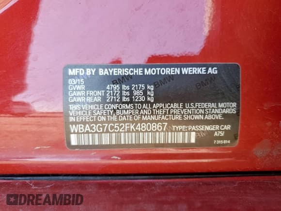 ✅ 2015 BMW 3 Series 328i xDrive • VIN: WBA3G7C52FK480867 • Lot: 85950835. Wystawiony na Copart z przebiegiem 108 686 mil. Bezpłatny archiwum sprzedaży aukcyjnych z USA i szczegółowy raport historii pojazdu na DreamBid. Zdjęcie 12.