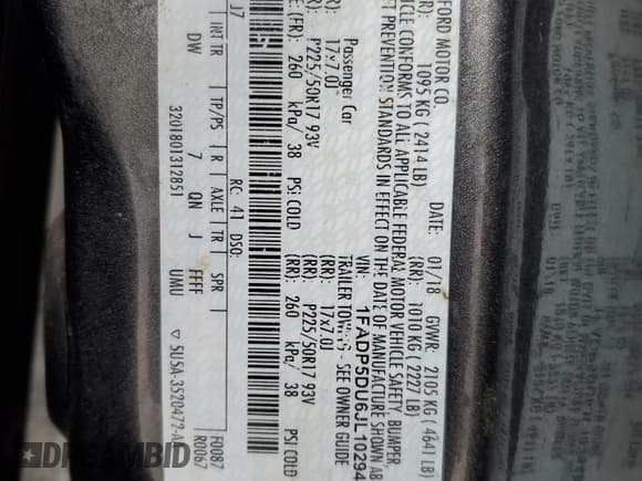 ✅ 2018 Ford C-Max Titanium • VIN: 1FADP5DU6JL102948 • Lot: 87415405. Wystawiony na Copart z przebiegiem 78 960 mil. Bezpłatny archiwum sprzedaży aukcyjnych z USA i szczegółowy raport historii pojazdu na DreamBid. Zdjęcie 12.