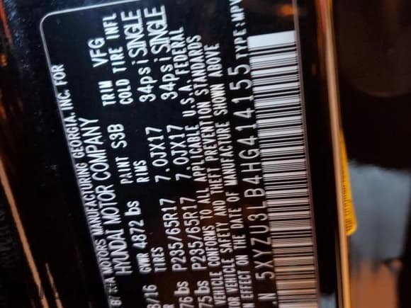 ✅ 2017 Hyundai Santa Fe 2.4L • VIN: 5XYZU3LB4HG414155 • Lot: 91306285. Listed on Copart with 100,058 mi. Free auction sales archive from the USA and detailed vehicle history report at DreamBid. Image 12.