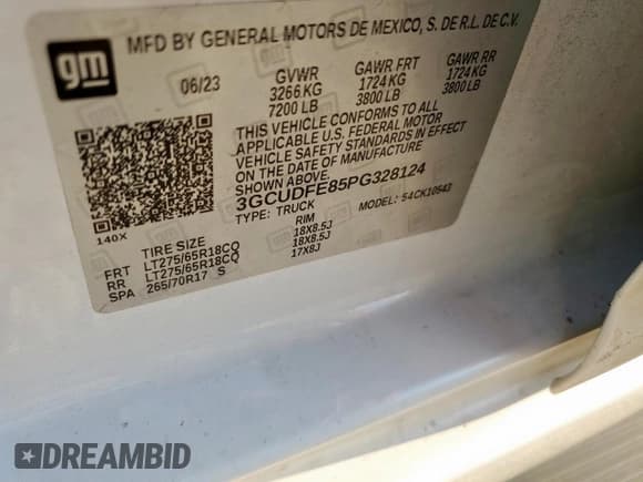 ✅ 2023 Chevrolet Silverado 1500 LT Trail Boss • VIN: 3GCUDFE85PG328124 • Lot: 80890255. Wystawiony na Copart z przebiegiem Nie podano. Bezpłatny archiwum sprzedaży aukcyjnych z USA i szczegółowy raport historii pojazdu na DreamBid. Zdjęcie 11.