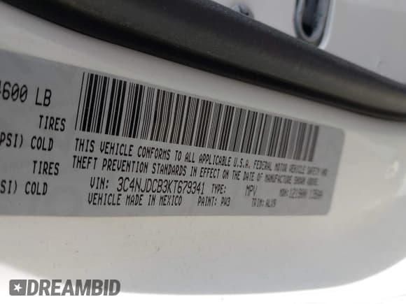 ✅ 2019 Jeep Compass Limited • VIN: 3C4NJDCB3KT679341 • Лот: 43191948. Опубликован ранее на IAAI с пробегом 122 420 миль. Бесплатный доступ к архиву аукционных продаж из США и подробный отчёт об истории автомобиля на DreamBid. Изображение 9.