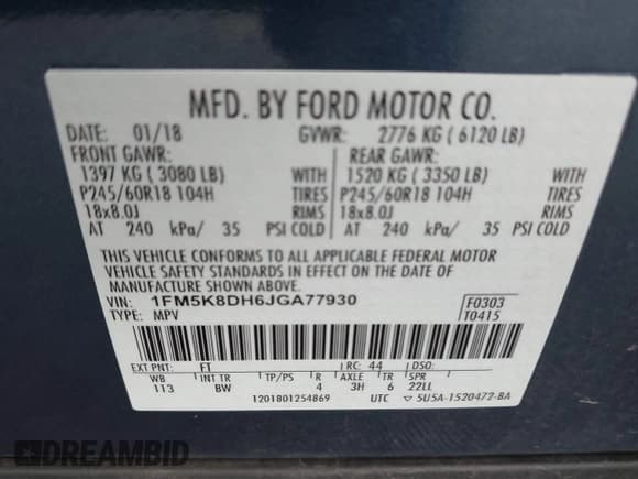 ✅ 2018 Ford Explorer XLT • VIN: 1FM5K8DH6JGA77930 • Lot: 43656048. Wystawiony na IAAI z przebiegiem 94 381 mil. Bezpłatny archiwum sprzedaży aukcyjnych z USA i szczegółowy raport historii pojazdu na DreamBid. Zdjęcie 9.