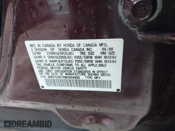 ✅ 2009 Acura MDX Sport • VIN: 2HNYD28709H504992 • Лот: 41683388. Опубликован ранее на IAAI с пробегом 206 747 миль. Бесплатный доступ к архиву аукционных продаж из США и подробный отчёт об истории автомобиля на DreamBid. Изображение 9.