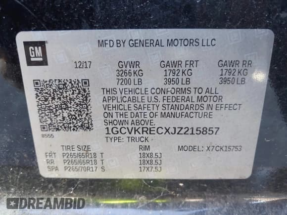 ✅ 2018 Chevrolet Silverado 1500 LT • VIN: 1GCVKRECXJZ215857 • Лот: 43473435. Опубликован ранее на IAAI с пробегом 213 061 миль. Бесплатный доступ к архиву аукционных продаж из США и подробный отчёт об истории автомобиля на DreamBid. Изображение 9.