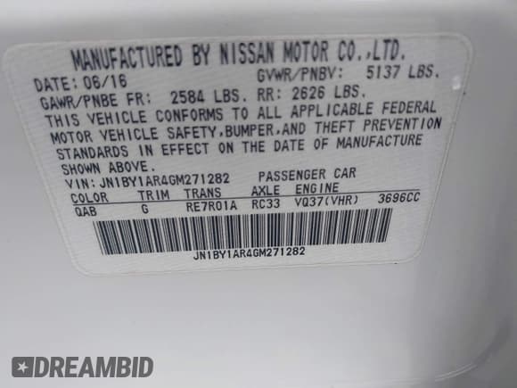 ✅ 2016 Infiniti Q70 • VIN: JN1BY1AR4GM271282 • Lot: 42204923. Wystawiony na IAAI z przebiegiem 104 244 mil. Bezpłatny archiwum sprzedaży aukcyjnych z USA i szczegółowy raport historii pojazdu na DreamBid. Zdjęcie 9.