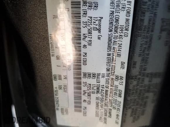 ✅ 2015 Ford C-Max SEL • VIN: 1FADP5BU9FL111427 • Lot: 56399215. Wystawiony na Copart z przebiegiem 110 531 mil. Bezpłatny archiwum sprzedaży aukcyjnych z USA i szczegółowy raport historii pojazdu na DreamBid. Zdjęcie 13.