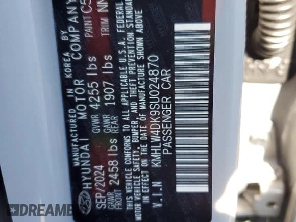 ✅ 2025 Hyundai Elantra • VIN: KMHLW4DK9SU024870 • Lot: 46058845. Listed on Copart with 2,900 mi. Free auction sales archive from the USA and detailed vehicle history report at DreamBid. Image 13.