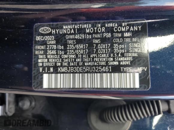 ✅ 2024 Hyundai Tucson SEL • VIN: KM8JB3DE5RU325461 • Lot: 68278864. Wystawiony na Copart z przebiegiem 9 185 mil. Bezpłatny archiwum sprzedaży aukcyjnych z USA i szczegółowy raport historii pojazdu na DreamBid. Zdjęcie 13.