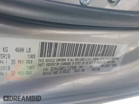 2020 Jeep Compass Latitude с VIN 3C4NJDBB1LT127856, выставлен на аукционе IAAI как лот 41867905 с пробегом 90 468 миль миль и . История ставок и продаж доступна на DreamBid. Изображение 9.