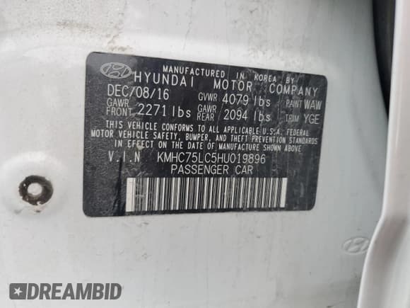 ✅ 2017 Hyundai Ioniq SEL • VIN: KMHC75LC5HU019896 • Lot: 79856974. Wystawiony na Copart z przebiegiem 127 604 mil. Bezpłatny archiwum sprzedaży aukcyjnych z USA i szczegółowy raport historii pojazdu na DreamBid. Zdjęcie 13.