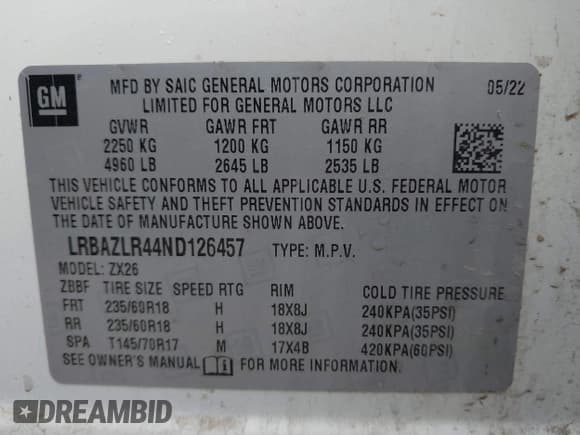 ✅ 2022 Buick Envision Preferred • VIN: LRBAZLR44ND126457 • Лот: 42116322. Опубликован ранее на IAAI с пробегом 21 450 миль. Бесплатный доступ к архиву аукционных продаж из США и подробный отчёт об истории автомобиля на DreamBid. Изображение 9.