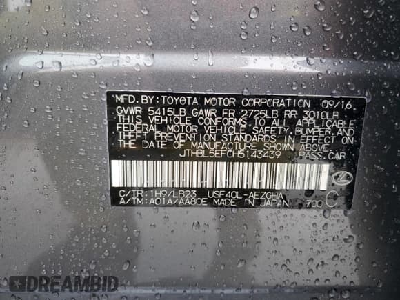 ✅ 2017 Lexus LS 460 • VIN: JTHBL5EF0H5143439 • Лот: 93292105. Опубликован ранее на Copart с пробегом 36 319 миль. Бесплатный доступ к архиву аукционных продаж из США и подробный отчёт об истории автомобиля на DreamBid. Изображение 13.