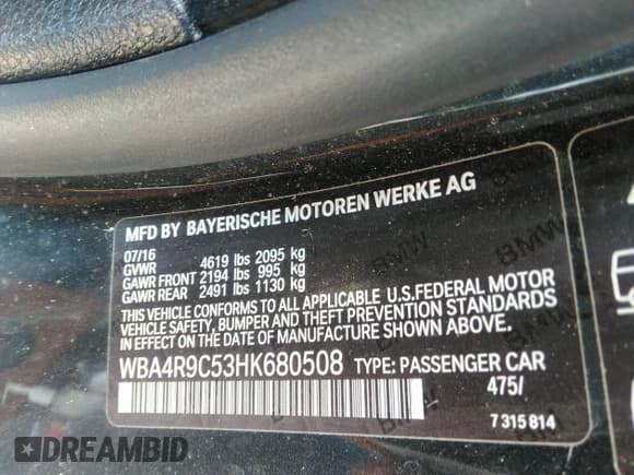 ✅ 2017 BMW 4 Series 430i xDrive • VIN: WBA4R9C53HK680508 • Лот: 36959266. Опубликован ранее на IAAI с пробегом Не указан. Бесплатный доступ к архиву аукционных продаж из США и подробный отчёт об истории автомобиля на DreamBid. Изображение 9.