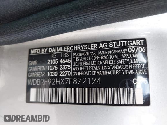 ✅ 2007 Mercedes-Benz C 280 Luxury • VIN: WDBRF92HX7F872124 • Лот: 42985239. Опубликован ранее на IAAI с пробегом 256 795 миль. Бесплатный доступ к архиву аукционных продаж из США и подробный отчёт об истории автомобиля на DreamBid. Изображение 9.