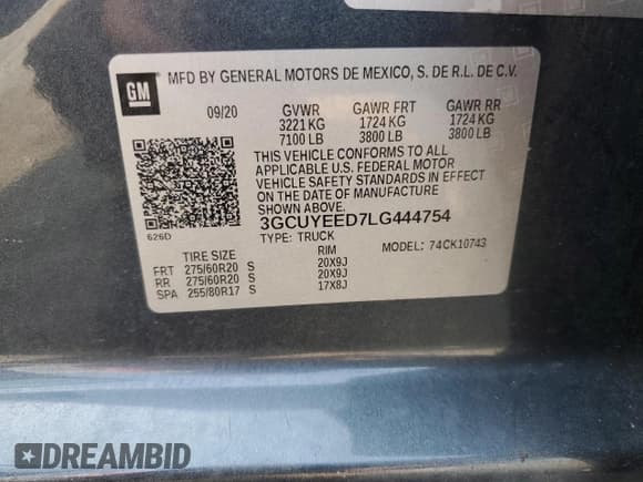 ✅ 2020 Chevrolet Silverado 1500 RST • VIN: 3GCUYEED7LG444754 • Лот: 69423424. Опубликован ранее на Copart с пробегом Не указан. Бесплатный доступ к архиву аукционных продаж из США и подробный отчёт об истории автомобиля на DreamBid. Изображение 13.