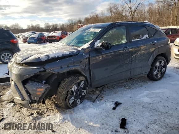 2024 Hyundai Kona SEL with VIN KM8HBCAB8RU076968, listed as a Copart auction lot 41706125 with 7,711 mi miles and Salvage title. Bid and sale history available at DreamBid. Image 1.