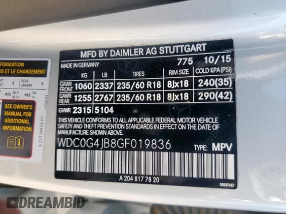 ✅ 2016 Mercedes-Benz GLC 300 • VIN: WDC0G4JB8GF019836 • Lot: 71556825. Listed on Copart with 92,786 mi. Free auction sales archive from the USA and detailed vehicle history report at DreamBid. Image 14.