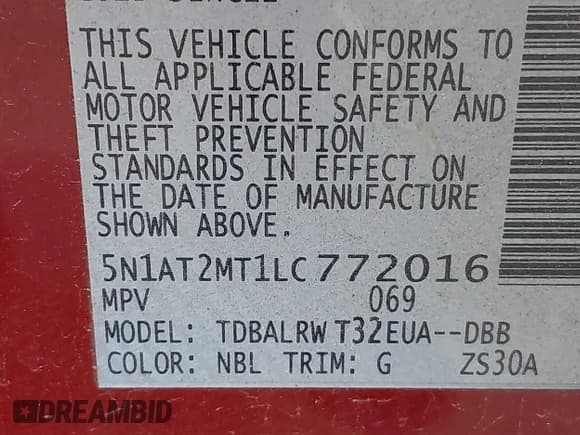 ✅ 2020 Nissan Rogue S • VIN: 5N1AT2MT1LC772016 • Lot: 42818145. Listed on IAAI with 138,747 mi. Free auction sales archive from the USA and detailed vehicle history report at DreamBid. Image 9.
