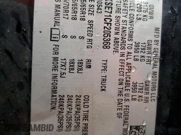 ✅ 2012 Chevrolet Silverado 1500 LT • VIN: 1GCPKSE71CF205368 • Lot: 84212365. Listed on Copart with 228,638 mi. Free auction sales archive from the USA and detailed vehicle history report at DreamBid. Image 12.