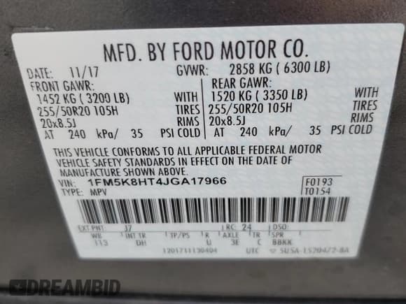 ✅ 2018 Ford Explorer Platinum • VIN: 1FM5K8HT4JGA17966 • Lot: 54692925. Wystawiony na Copart z przebiegiem 76 605 mil. Bezpłatny archiwum sprzedaży aukcyjnych z USA i szczegółowy raport historii pojazdu na DreamBid. Zdjęcie 14.