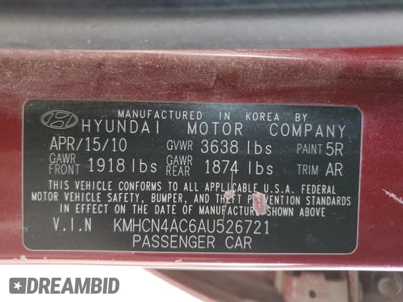 ✅ 2010 Hyundai Accent GLS • VIN: KMHCN4AC6AU526721 • Лот: 44335745. Опубликован ранее на Copart с пробегом 134 353 миль. Бесплатный доступ к архиву аукционных продаж из США и подробный отчёт об истории автомобиля на DreamBid. Изображение 12.