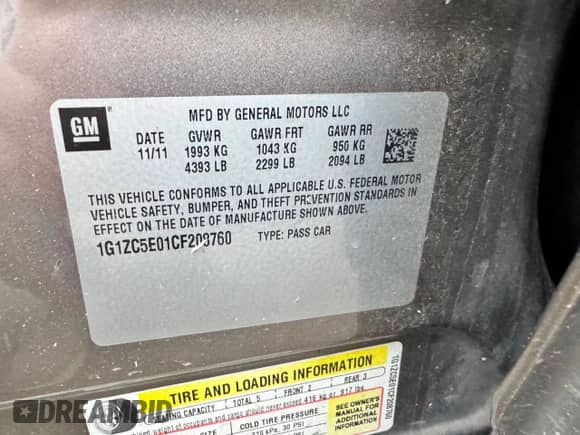 2012 Chevrolet Malibu 1LT с VIN 1G1ZC5E01CF208760, выставлен на аукционе Copart как лот 55905295 с пробегом 147 277 миль миль и Чистый • Clean title. История ставок и продаж доступна на DreamBid. Изображение 10.