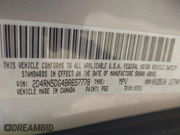 ✅ 2011 Dodge Grand Caravan Crew • VIN: 2D4RN5DG4BR657778 • Lot: 43113119. Wystawiony na IAAI z przebiegiem 181 335 mil. Bezpłatny archiwum sprzedaży aukcyjnych z USA i szczegółowy raport historii pojazdu na DreamBid. Zdjęcie 9.