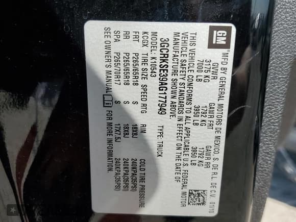 ✅ 2010 Chevrolet Silverado 1500 LT • VIN: 3GCRKSE39AG177949 • Lot: 74718714. Wystawiony na Copart z przebiegiem 197 125 mil. Bezpłatny archiwum sprzedaży aukcyjnych z USA i szczegółowy raport historii pojazdu na DreamBid. Zdjęcie 12.