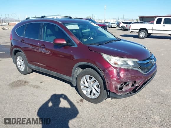 ✅ 2015 Honda CR-V EX-L • VIN: 2HKRM3H7XFH557041 • Lot: 43561107. Listed on IAAI with 146,461 mi. Free auction sales archive from the USA and detailed vehicle history report at DreamBid. Image 1.