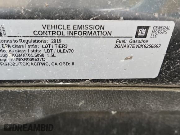 ✅ 2019 Chevrolet Equinox LT • VIN: 2GNAXTEV8K6256667 • Лот: 42229667. Опубликован ранее на IAAI с пробегом 86 913 миль. Бесплатный доступ к архиву аукционных продаж из США и подробный отчёт об истории автомобиля на DreamBid. Изображение 1.