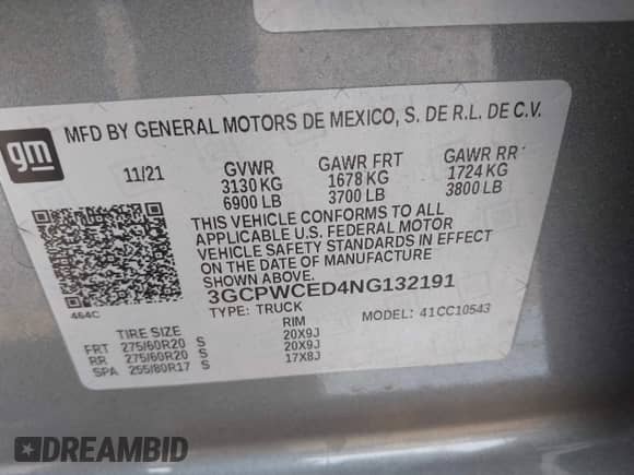 2022 Chevrolet Silverado 1500 LT z VIN 3GCPWCED4NG132191, wystawiony jako IAAI lot #42050267 z przebiegiem 63 795 mil mil oraz . Historia ofert i sprzedaży dostępna na DreamBid. Obrazek 9.