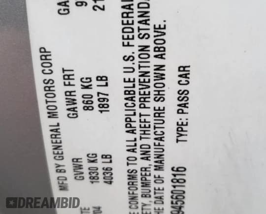 ✅ 2004 Cadillac XLR • VIN: 1G6YV34A945601816 • Lot: 50757205. Wystawiony na Copart z przebiegiem 182 078 mil. Bezpłatny archiwum sprzedaży aukcyjnych z USA i szczegółowy raport historii pojazdu na DreamBid. Zdjęcie 10.