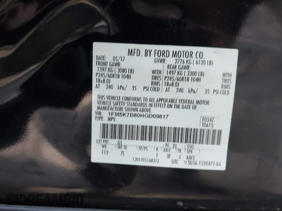 ✅ 2017 Ford Explorer • VIN: 1FM5K7B80HGD09817 • Lot: 42122712. Wystawiony na IAAI z przebiegiem 104 036 mil. Bezpłatny archiwum sprzedaży aukcyjnych z USA i szczegółowy raport historii pojazdu na DreamBid. Zdjęcie 9.