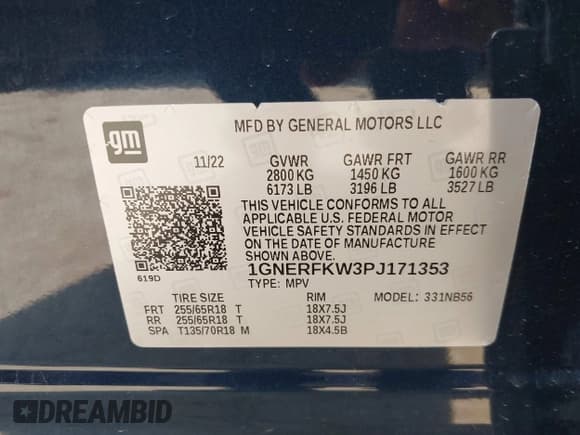✅ 2023 Chevrolet Traverse LS • VIN: 1GNERFKW3PJ171353 • Lot: 43230525. Wystawiony na IAAI z przebiegiem 47 401 mil. Bezpłatny archiwum sprzedaży aukcyjnych z USA i szczegółowy raport historii pojazdu na DreamBid. Zdjęcie 9.