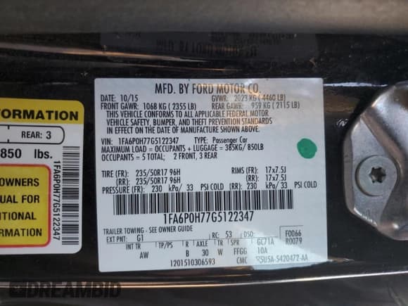 ✅ 2016 Ford Fusion SE • VIN: 1FA6P0H77G5122347 • Lot: 88212865. Listed on Copart with 95,850 mi. Free auction sales archive from the USA and detailed vehicle history report at DreamBid. Image 13.