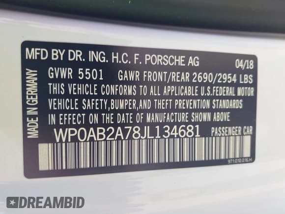 ✅ 2018 Porsche Panamera 4S • VIN: WP0AB2A78JL134681 • Lot: 41771249. Wystawiony na IAAI z przebiegiem 42 193 mil. Bezpłatny archiwum sprzedaży aukcyjnych z USA i szczegółowy raport historii pojazdu na DreamBid. Zdjęcie 9.
