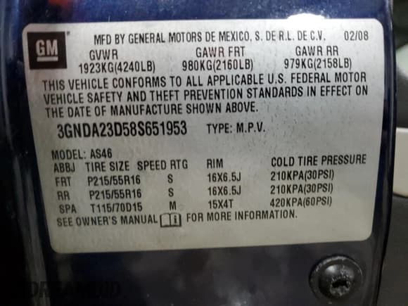 ✅ 2008 Chevrolet HHR LT • VIN: 3GNDA23D58S651953 • Lot: 41372135. Listed on Copart with 71,720 mi. Free auction sales archive from the USA and detailed vehicle history report at DreamBid. Image 13.