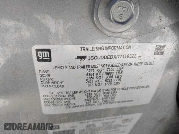 ✅ 2024 Chevrolet Silverado 1500 LT • VIN: 1GCUDDEDXRZ119322 • Lot: 43416568. Wystawiony na IAAI z przebiegiem 47 078 mil. Bezpłatny archiwum sprzedaży aukcyjnych z USA i szczegółowy raport historii pojazdu na DreamBid. Zdjęcie 9.