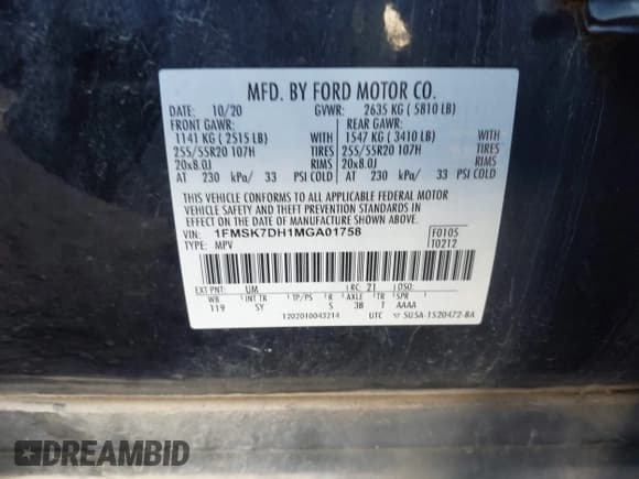 ✅ 2021 Ford Explorer XLT • VIN: 1FMSK7DH1MGA01758 • Lot: 43478492. Wystawiony na IAAI z przebiegiem 73 640 mil. Bezpłatny archiwum sprzedaży aukcyjnych z USA i szczegółowy raport historii pojazdu na DreamBid. Zdjęcie 9.