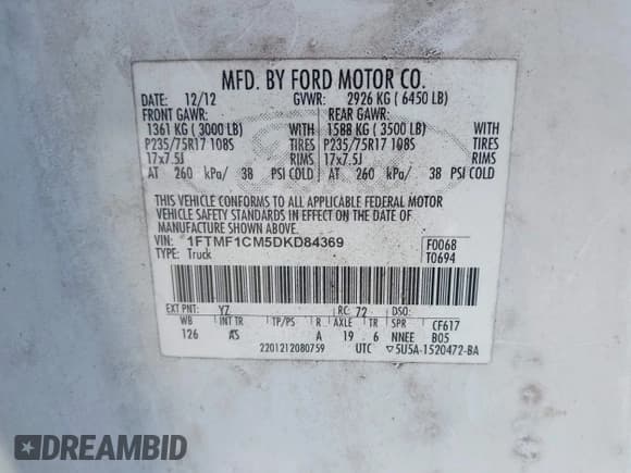 ✅ 2013 Ford F-150 XL • VIN: 1FTMF1CM5DKD84369 • Lot: 42185654. Wystawiony na IAAI z przebiegiem Nie podano. Bezpłatny archiwum sprzedaży aukcyjnych z USA i szczegółowy raport historii pojazdu na DreamBid. Zdjęcie 9.