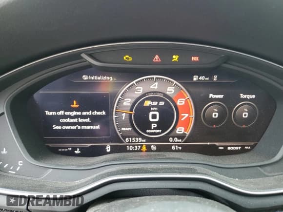 ✅ 2019 Audi RS 5 Sportback • VIN: WUABWCF5XKA900108 • Lot: 84801915. Listed on Copart with 61,539 mi. Free auction sales archive from the USA and detailed vehicle history report at DreamBid. Image 9.