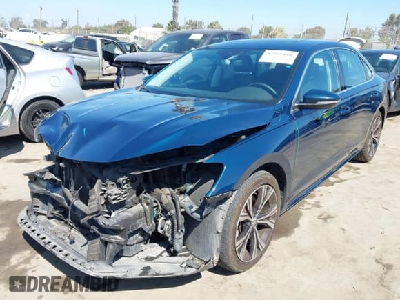 ✅ 2021 Volkswagen Passat SE • VIN: 1VWSA7A31MC009301 • Lot: 43021666. Listed on IAAI with 78,708 mi. Free auction sales archive from the USA and detailed vehicle history report at DreamBid. Image 2.