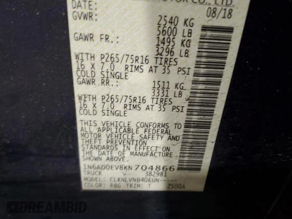 ✅ 2019 Nissan Frontier Pro-4X • VIN: 1N6AD0EV8KN704866 • Lot: 66537795. Listed on Copart with 74,400 mi. Free auction sales archive from the USA and detailed vehicle history report at DreamBid. Image 12.