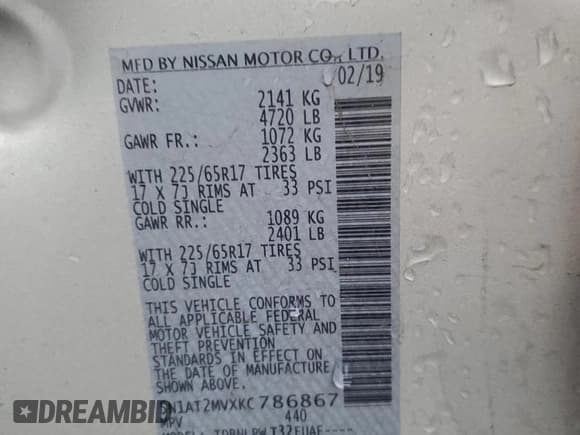 ✅ 2019 Nissan Rogue SV • VIN: 5N1AT2MVXKC786867 • Lot: 91789335. Listed on Copart with 41,402 mi. Free auction sales archive from the USA and detailed vehicle history report at DreamBid. Image 13.