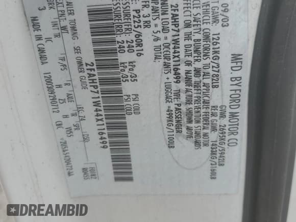 ✅ 2004 Ford Police Interceptor Base w/3.27 Axle • VIN: 2FAHP71W44X116499 • Лот: 70536565. Опубликован ранее на Copart с пробегом 101 221 миль. Бесплатный доступ к архиву аукционных продаж из США и подробный отчёт об истории автомобиля на DreamBid. Изображение 12.