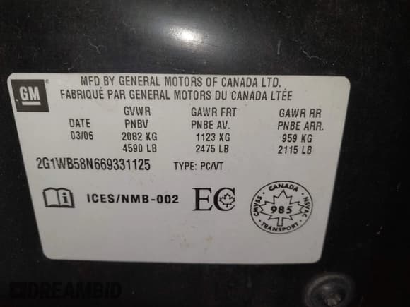 ✅ 2006 Chevrolet Impala LS • VIN: 2G1WB58N669331125 • Lot: 43841176. Listed on IAAI with 200,182 mi. Free auction sales archive from the USA and detailed vehicle history report at DreamBid. Image 9.