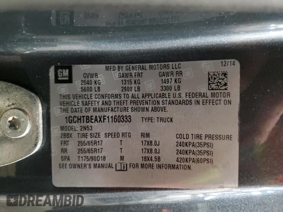 ✅ 2015 Chevrolet Colorado 4WD LT • VIN: 1GCHTBEAXF1160333 • Лот: 82105204. Опубликован ранее на Copart с пробегом 108 583 миль. Бесплатный доступ к архиву аукционных продаж из США и подробный отчёт об истории автомобиля на DreamBid. Изображение 12.